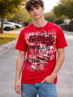 Y2k graphic South Pole boys shirt size 16-18 hip hop streetwear